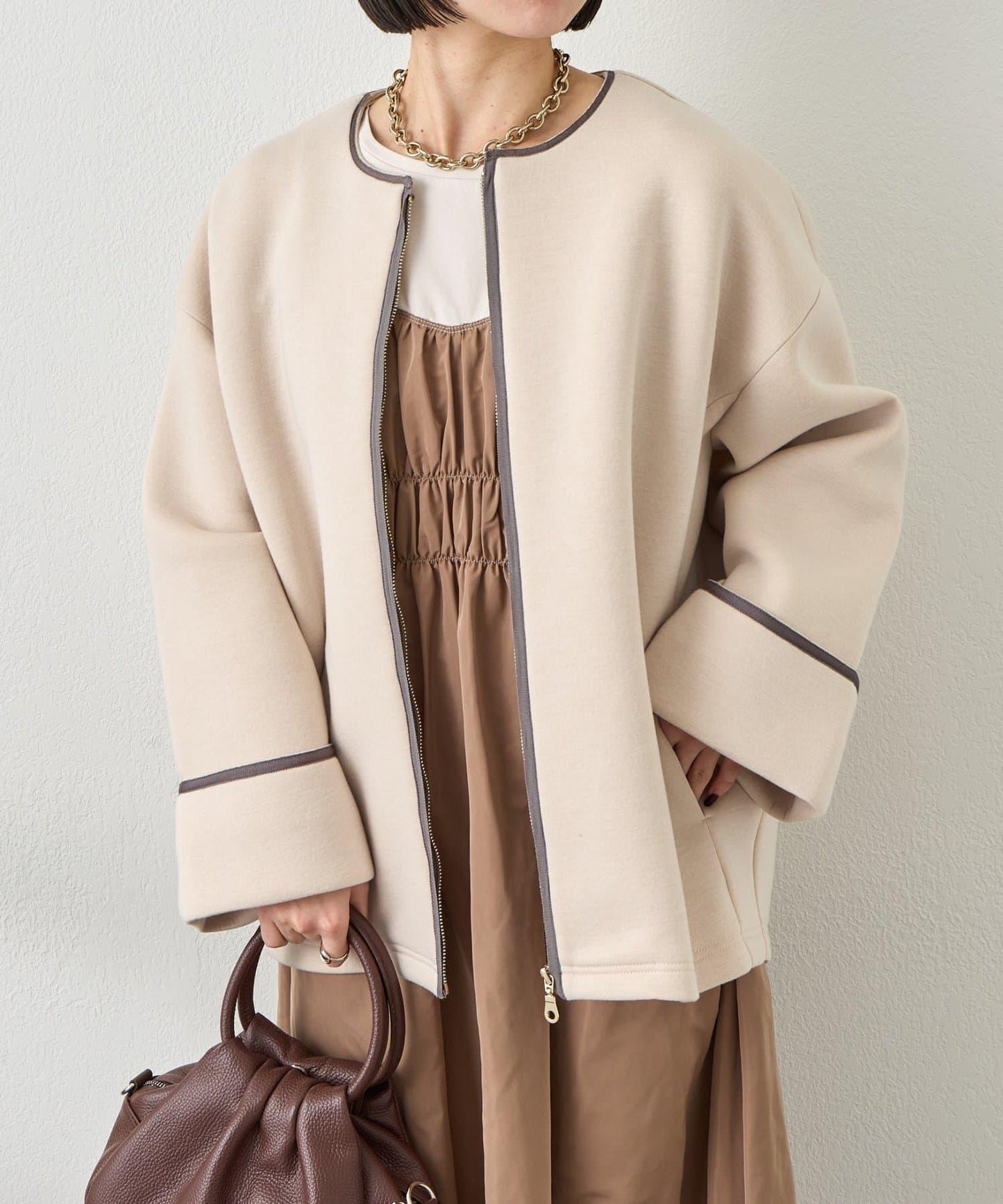 織帶裝飾 空氣層面料 夾克