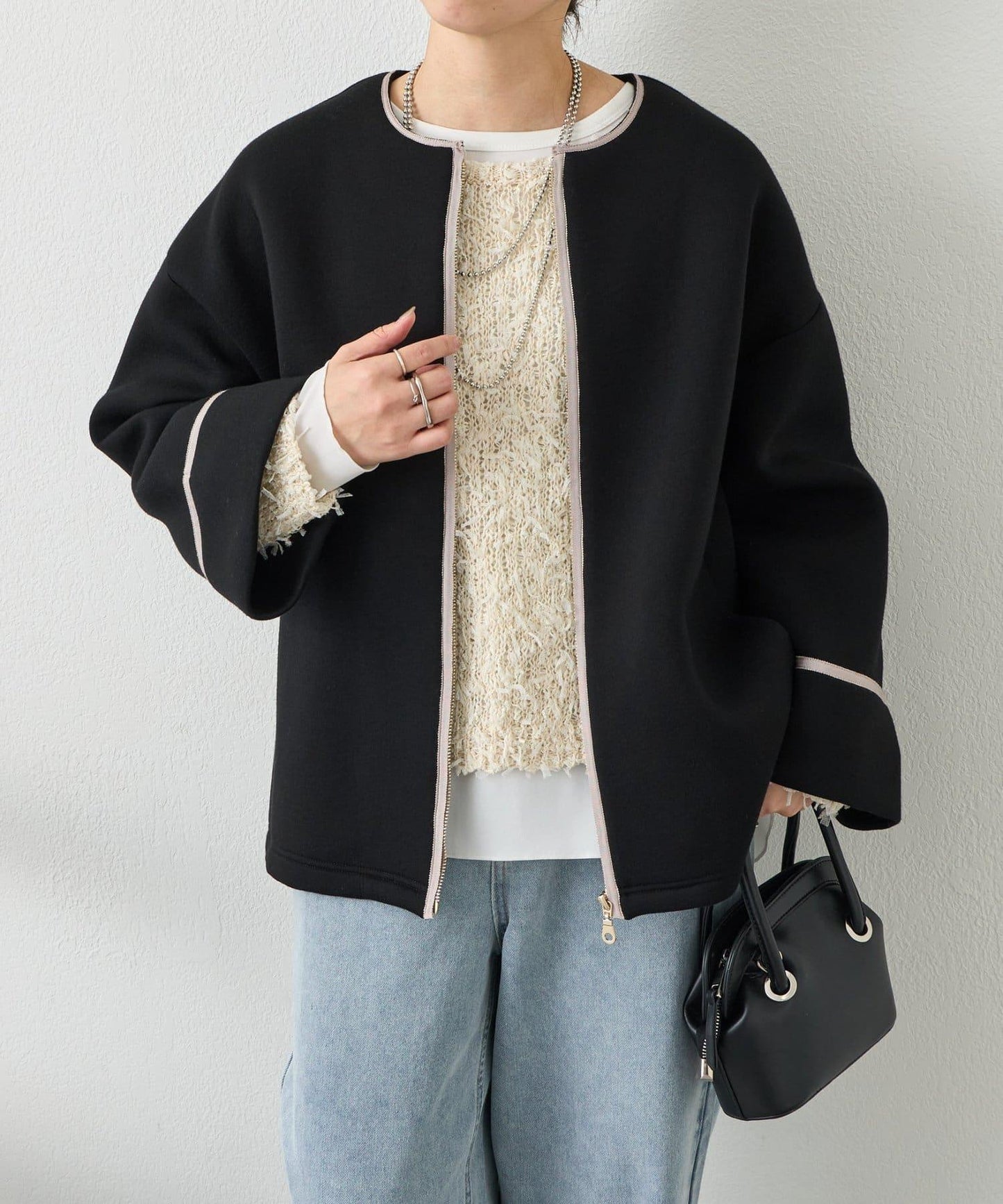 織帶裝飾 空氣層面料 夾克