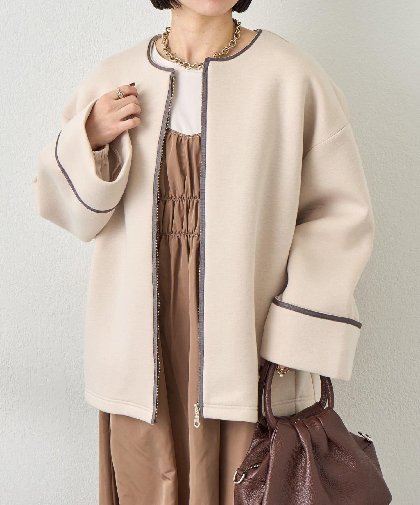 織帶裝飾 空氣層面料 夾克