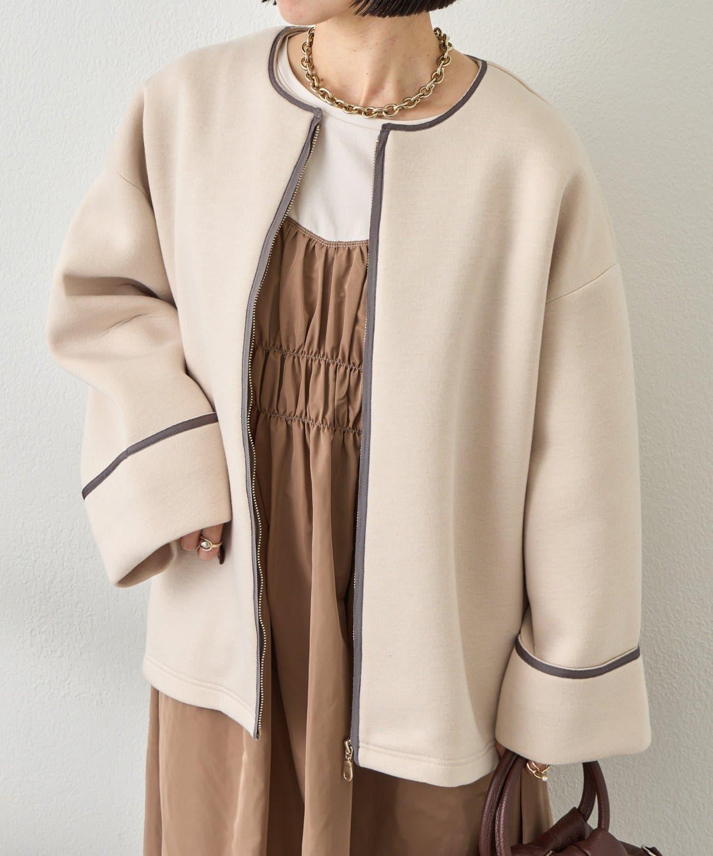 織帶裝飾 空氣層面料 夾克