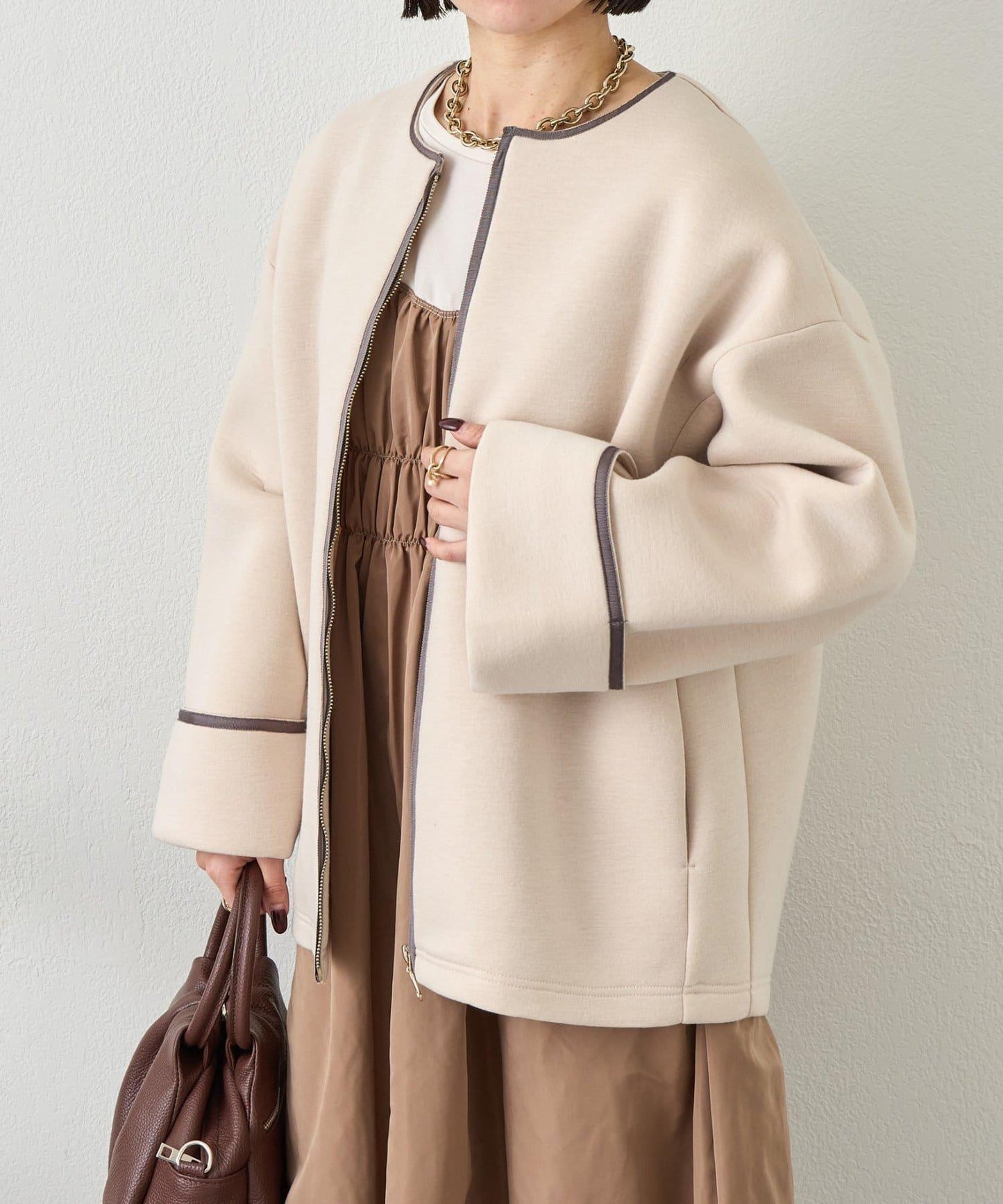 織帶裝飾 空氣層面料 夾克