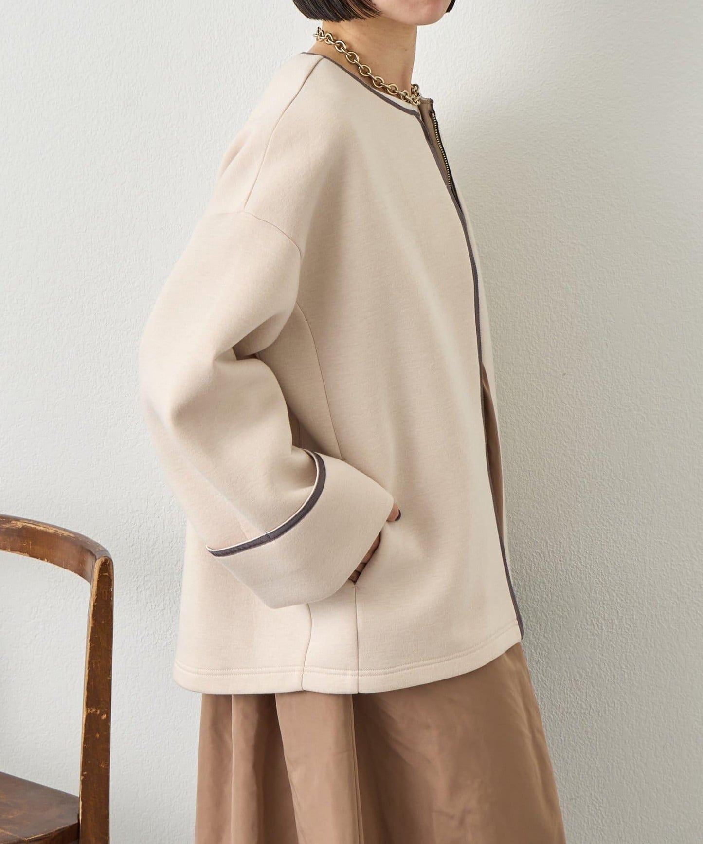 織帶裝飾 空氣層面料 夾克