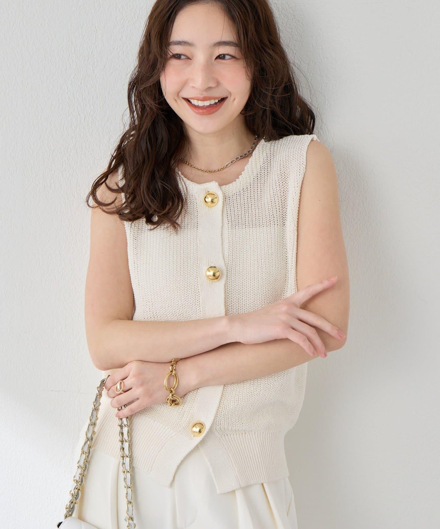 麻感棉前後兩穿單羅紋馬甲