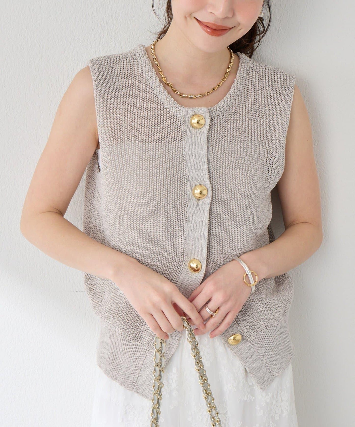 麻感棉前後兩穿單羅紋馬甲