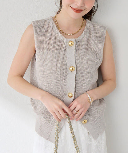 麻感棉前後兩穿單羅紋馬甲