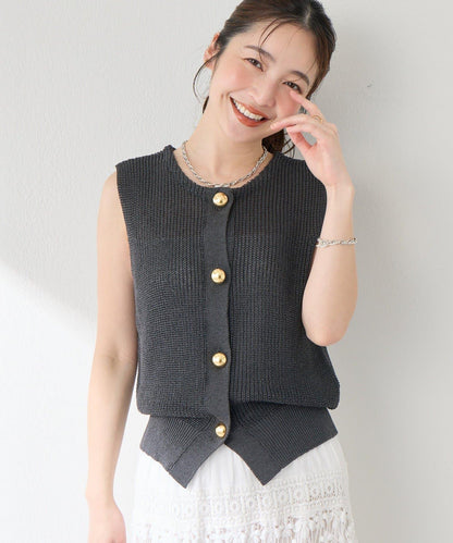 麻感棉前後兩穿單羅紋馬甲