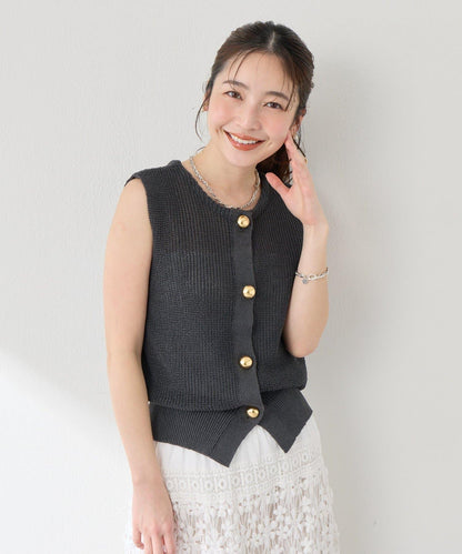 麻感棉前後兩穿單羅紋馬甲