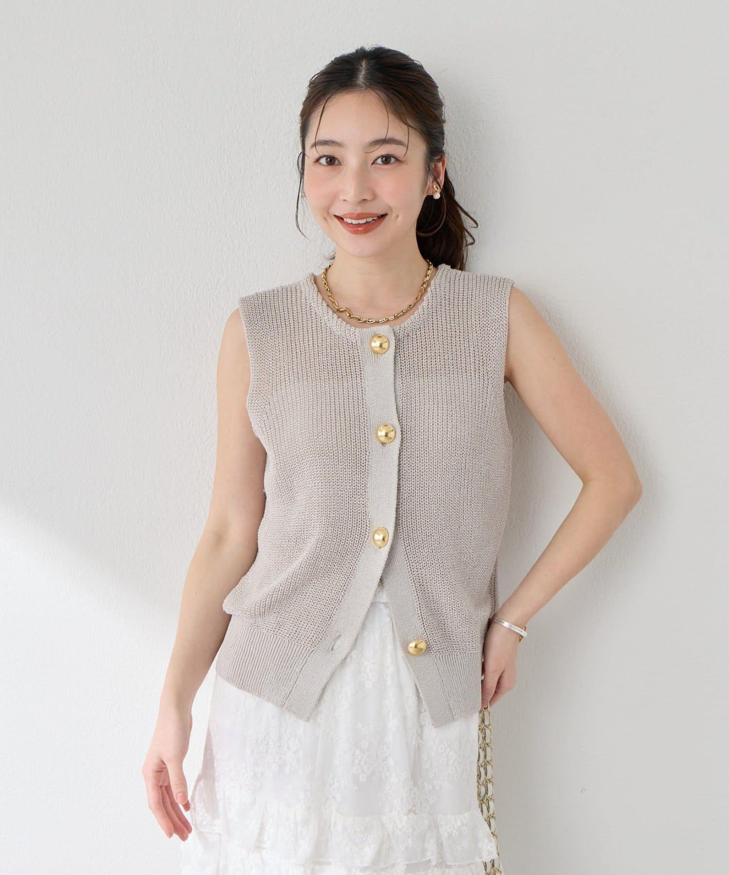 麻感棉前後兩穿單羅紋馬甲