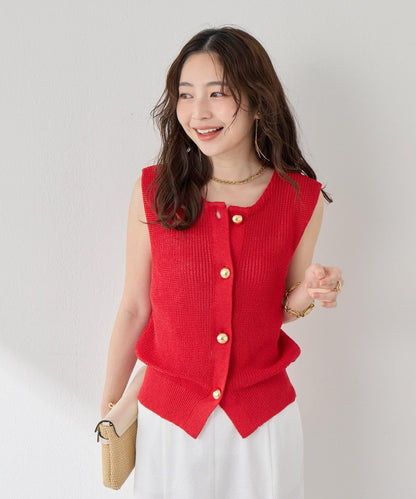 麻感棉前後兩穿單羅紋馬甲