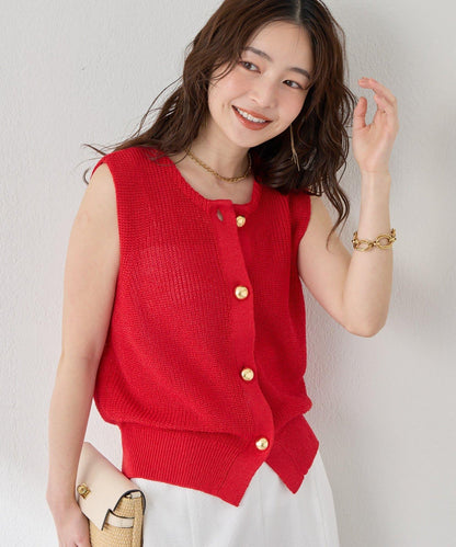 麻感棉前後兩穿單羅紋馬甲