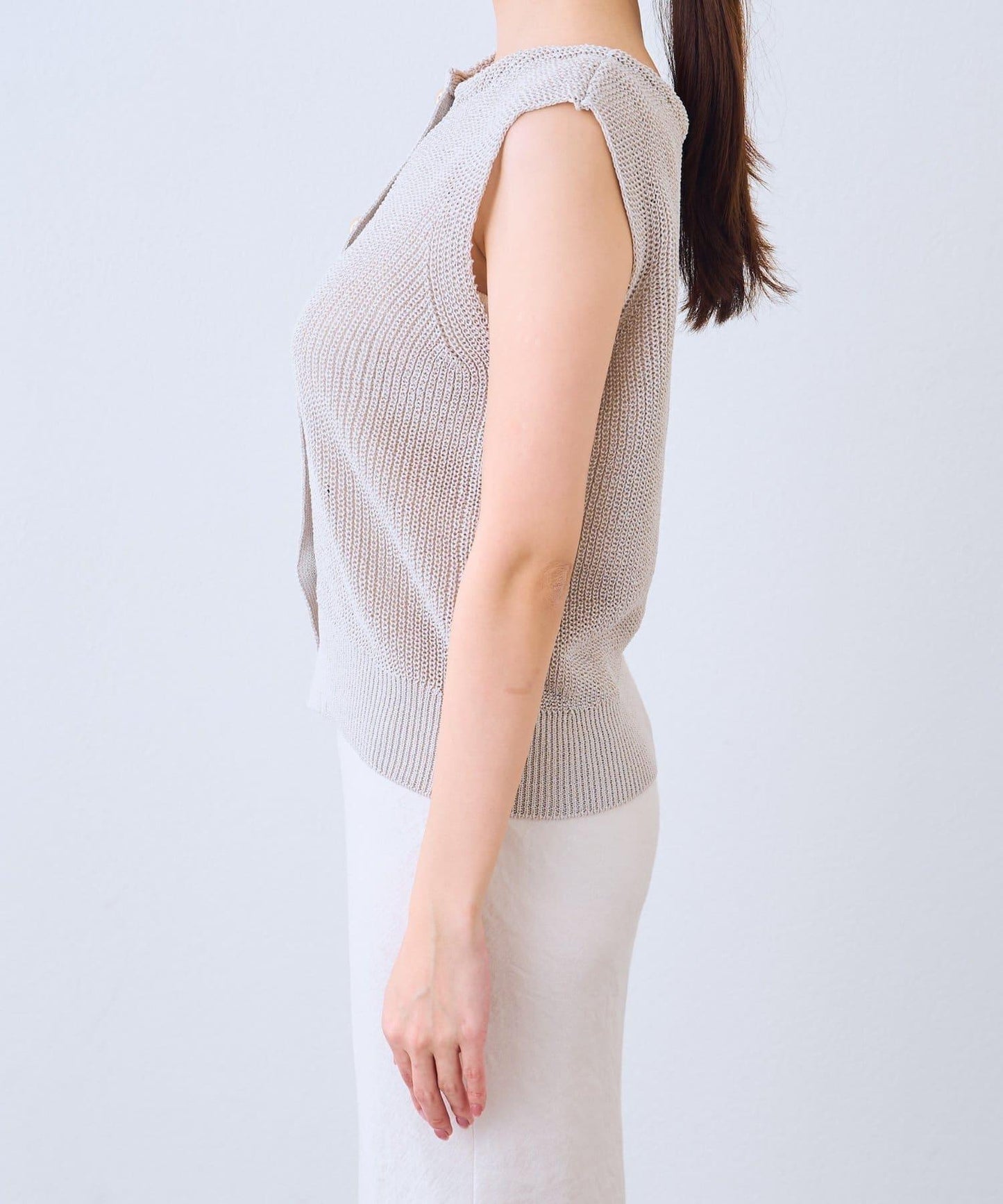 麻感棉前後兩穿單羅紋馬甲