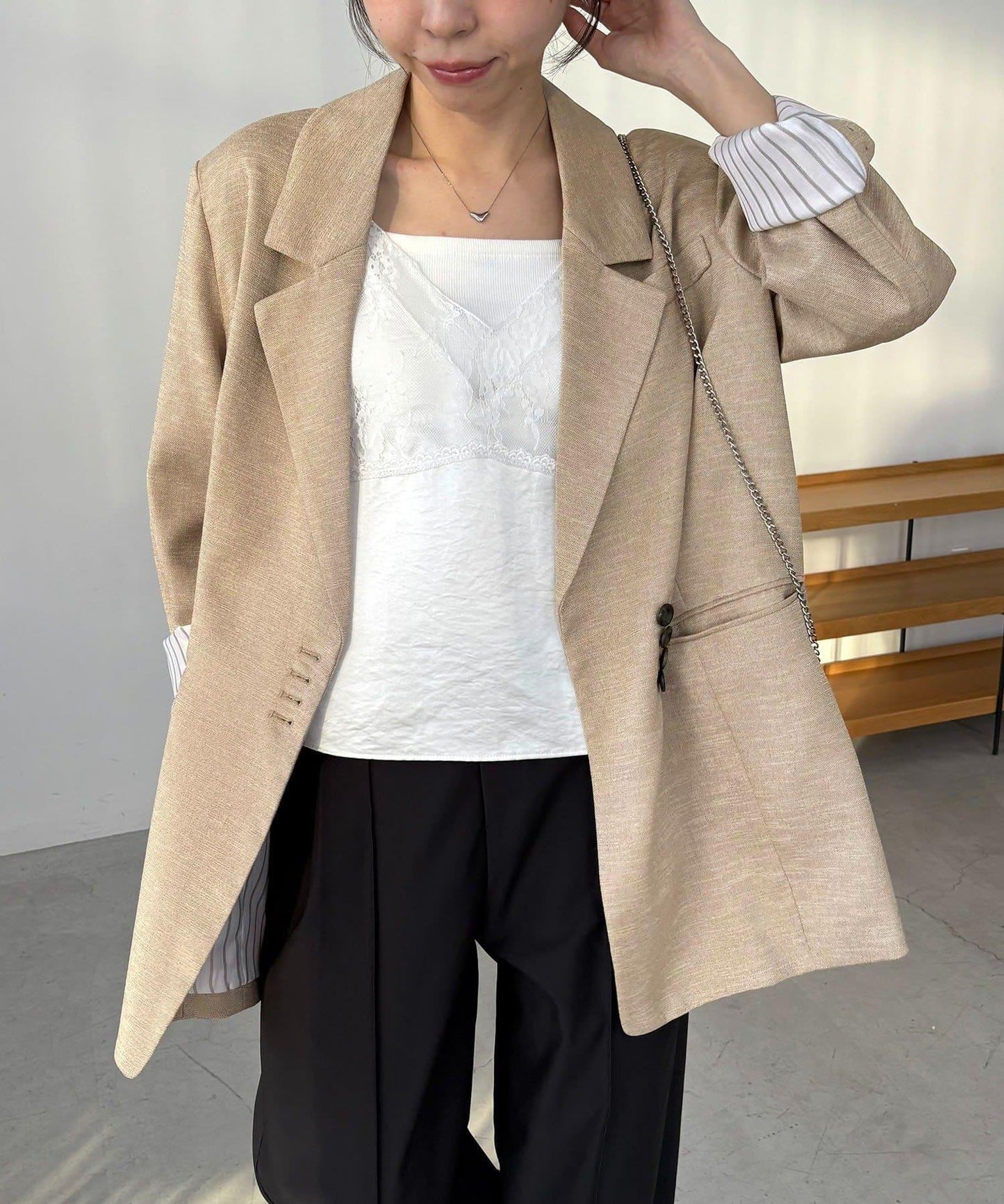 C.L 亞麻質感西裝外套