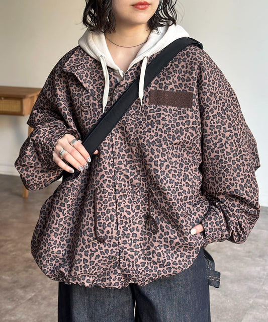 全印花 短款モッズ外套