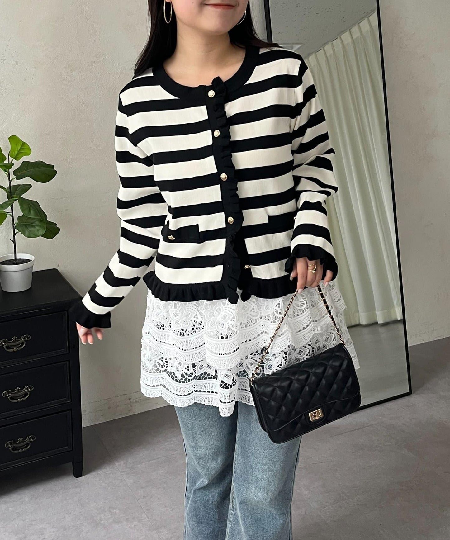 荷葉邊針織開衫