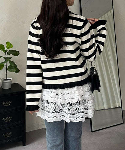 花卉蕾絲疊層迷你半身裙