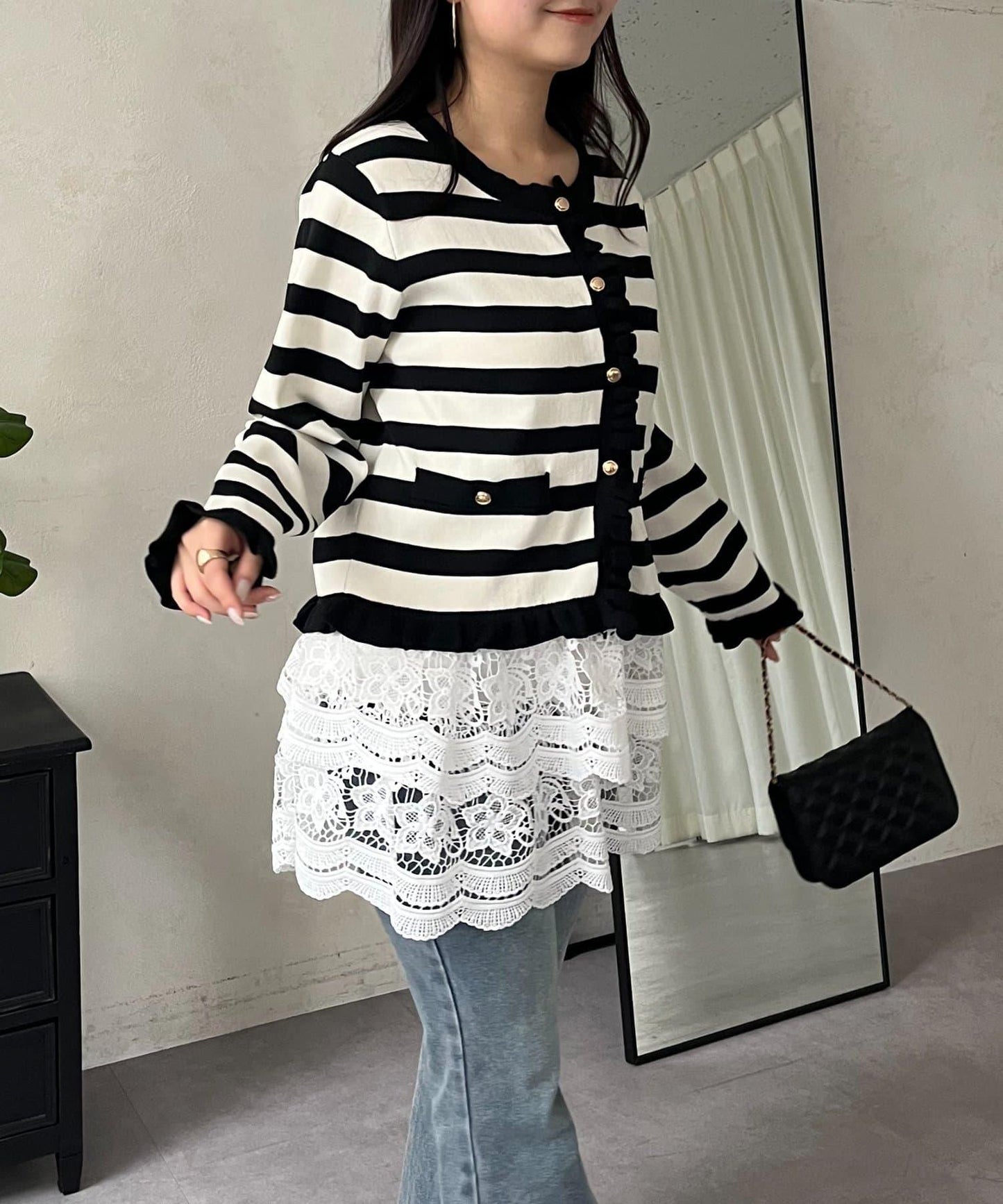 荷葉邊針織開衫