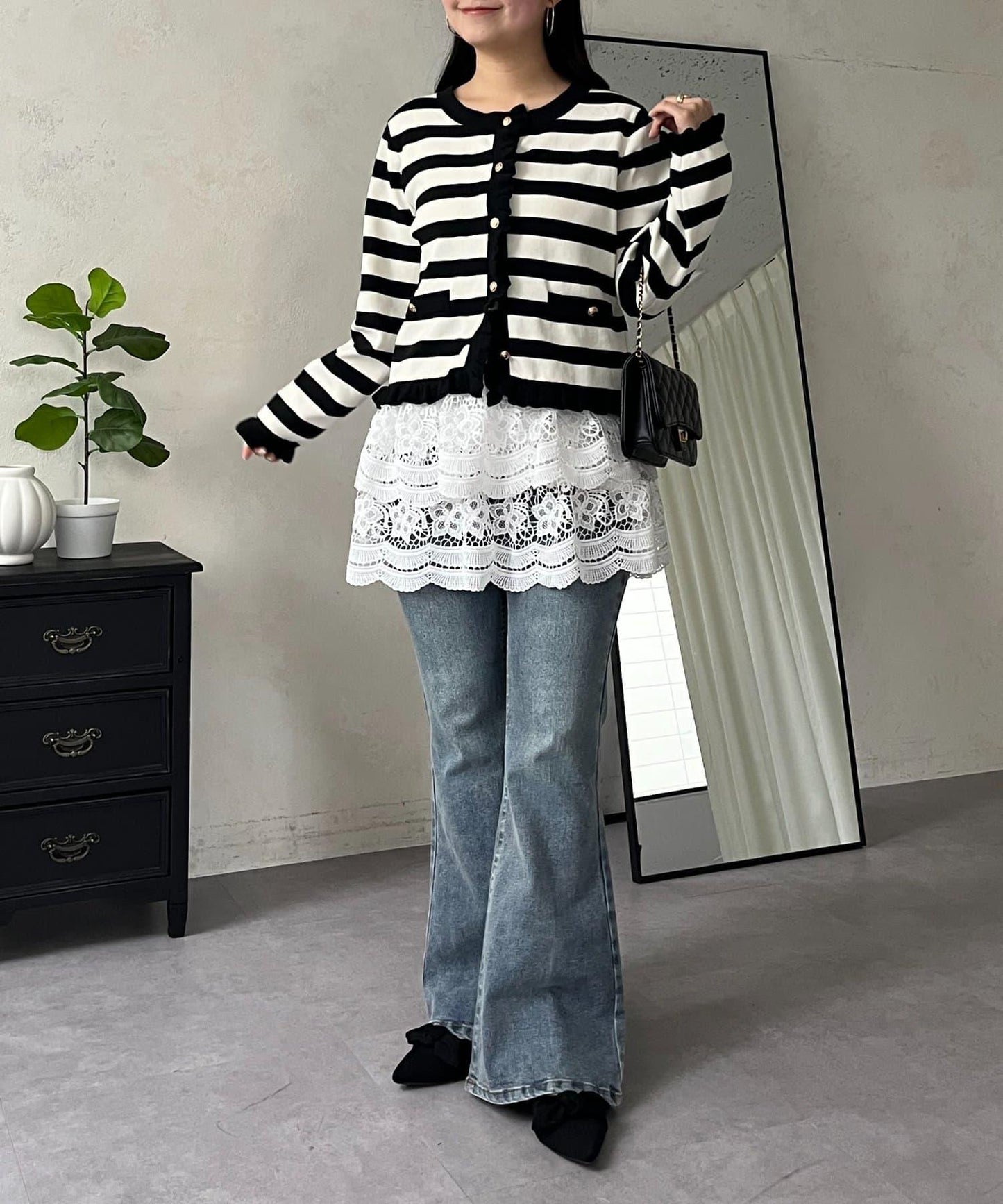 荷葉邊針織開衫