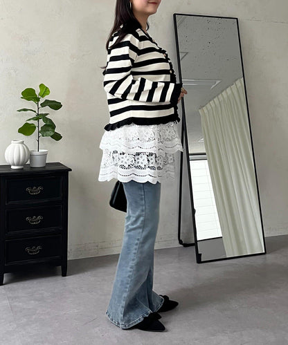 荷葉邊針織開衫