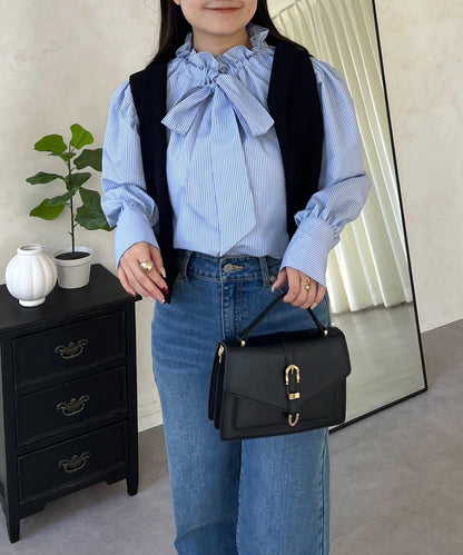 蓬袖 蝴蝶結領 女襯衫