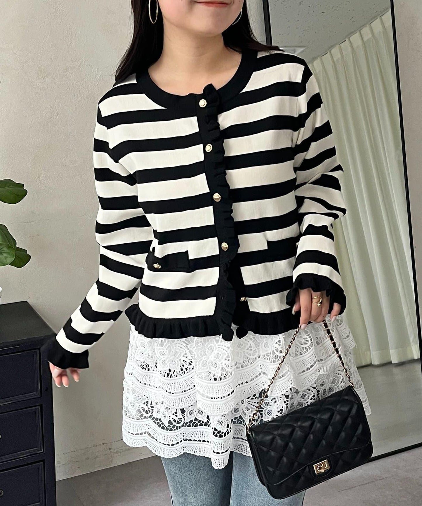 荷葉邊針織開衫