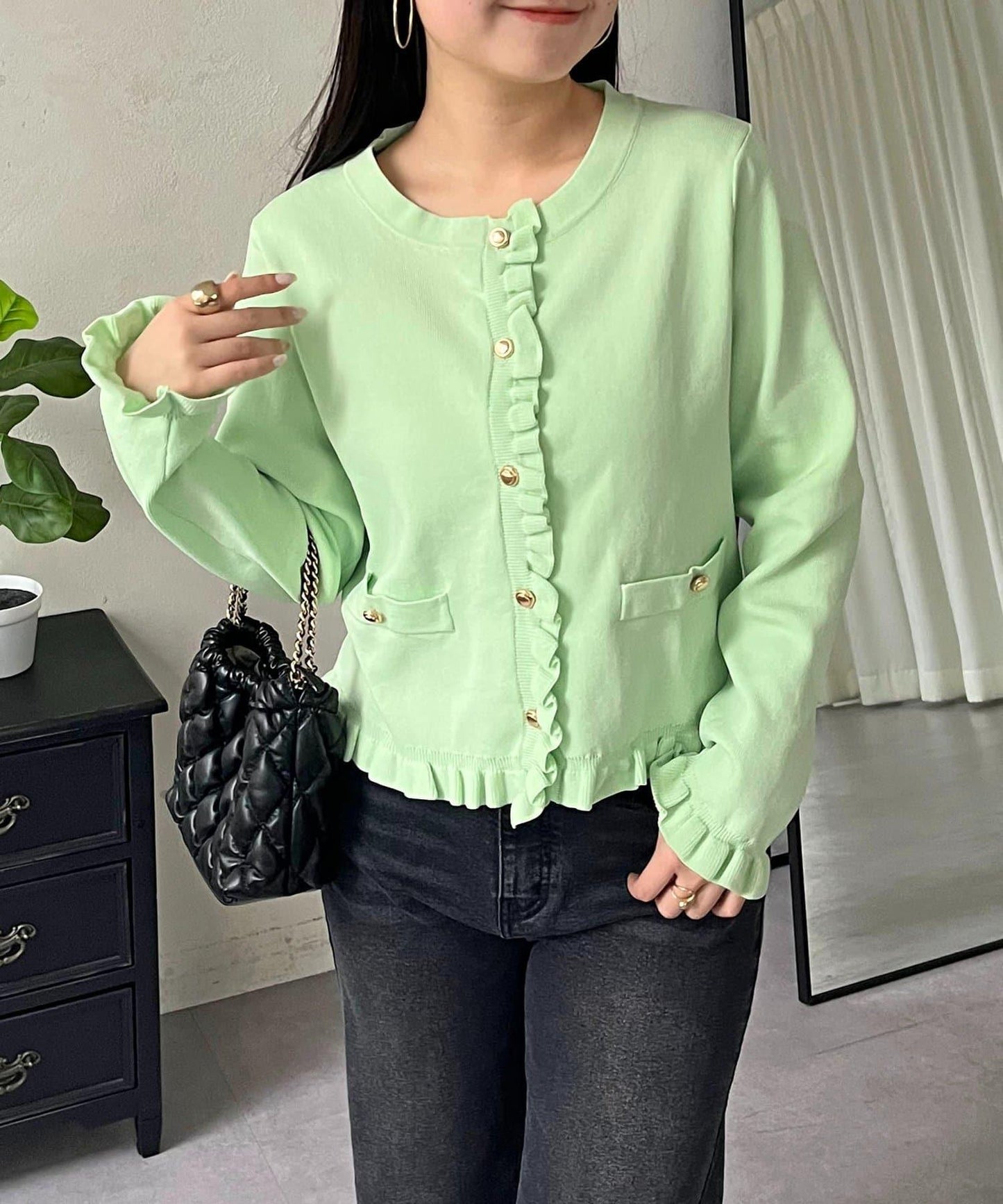 荷葉邊針織開衫