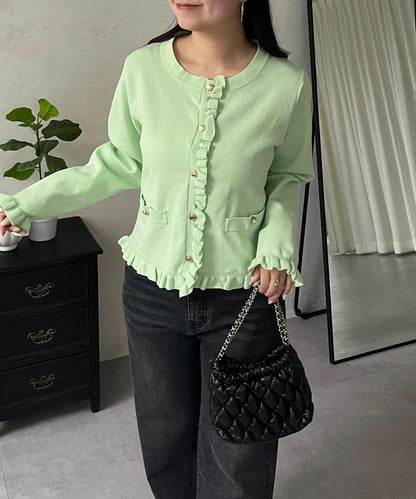 荷葉邊針織開衫