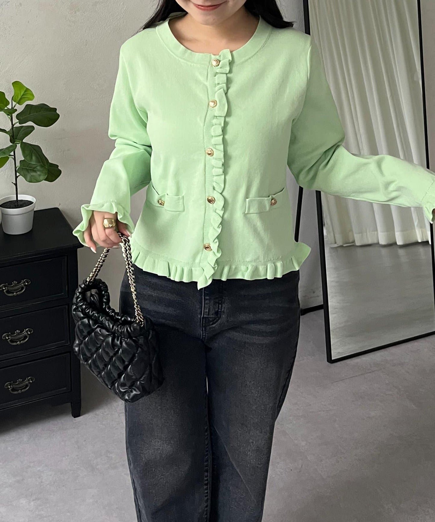 荷葉邊針織開衫