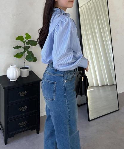 蓬袖 蝴蝶結領 女襯衫