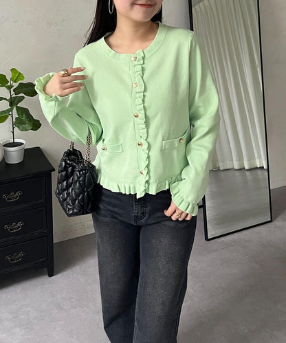 荷葉邊針織開衫