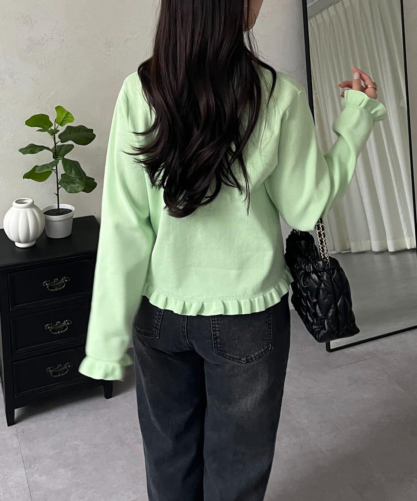 荷葉邊針織開衫