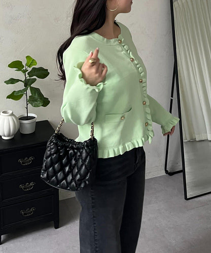 荷葉邊針織開衫