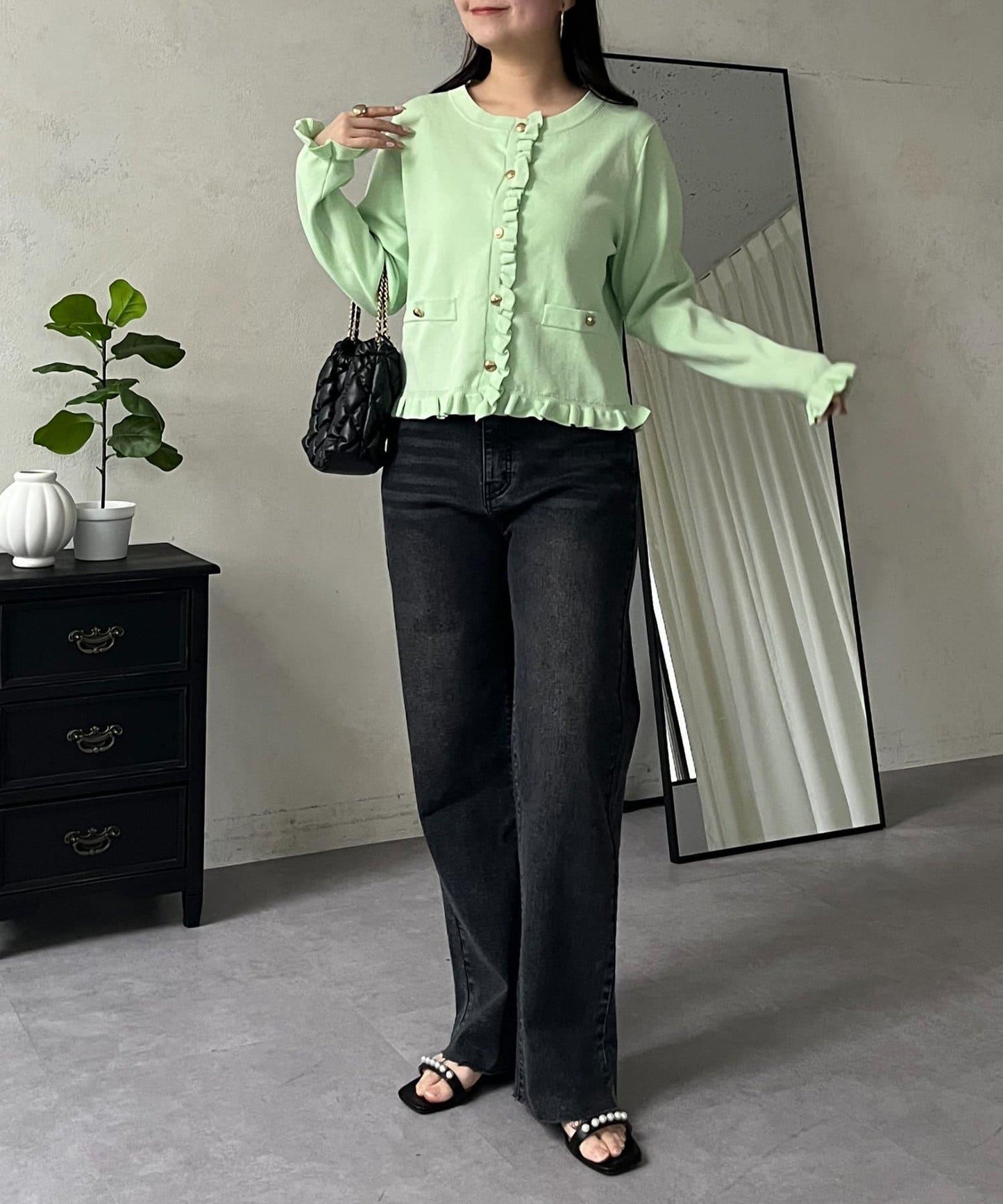 荷葉邊針織開衫