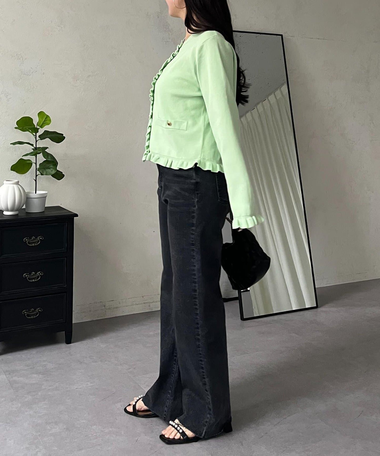 荷葉邊針織開衫