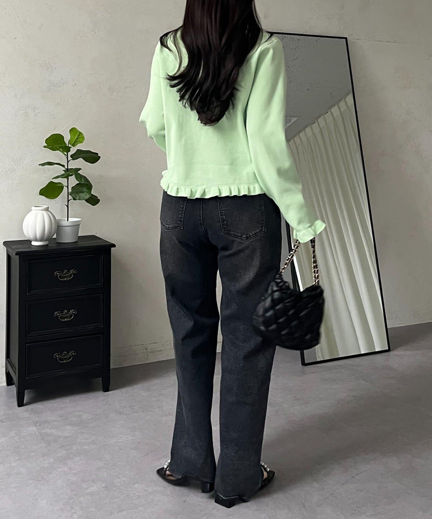 荷葉邊針織開衫