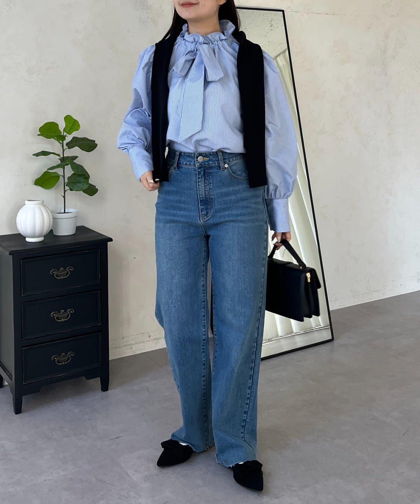 蓬袖 蝴蝶結領 女襯衫