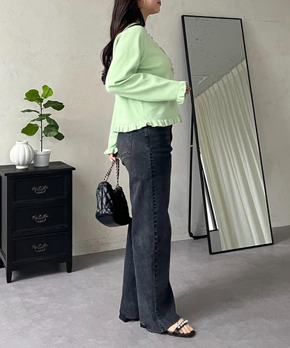 荷葉邊針織開衫