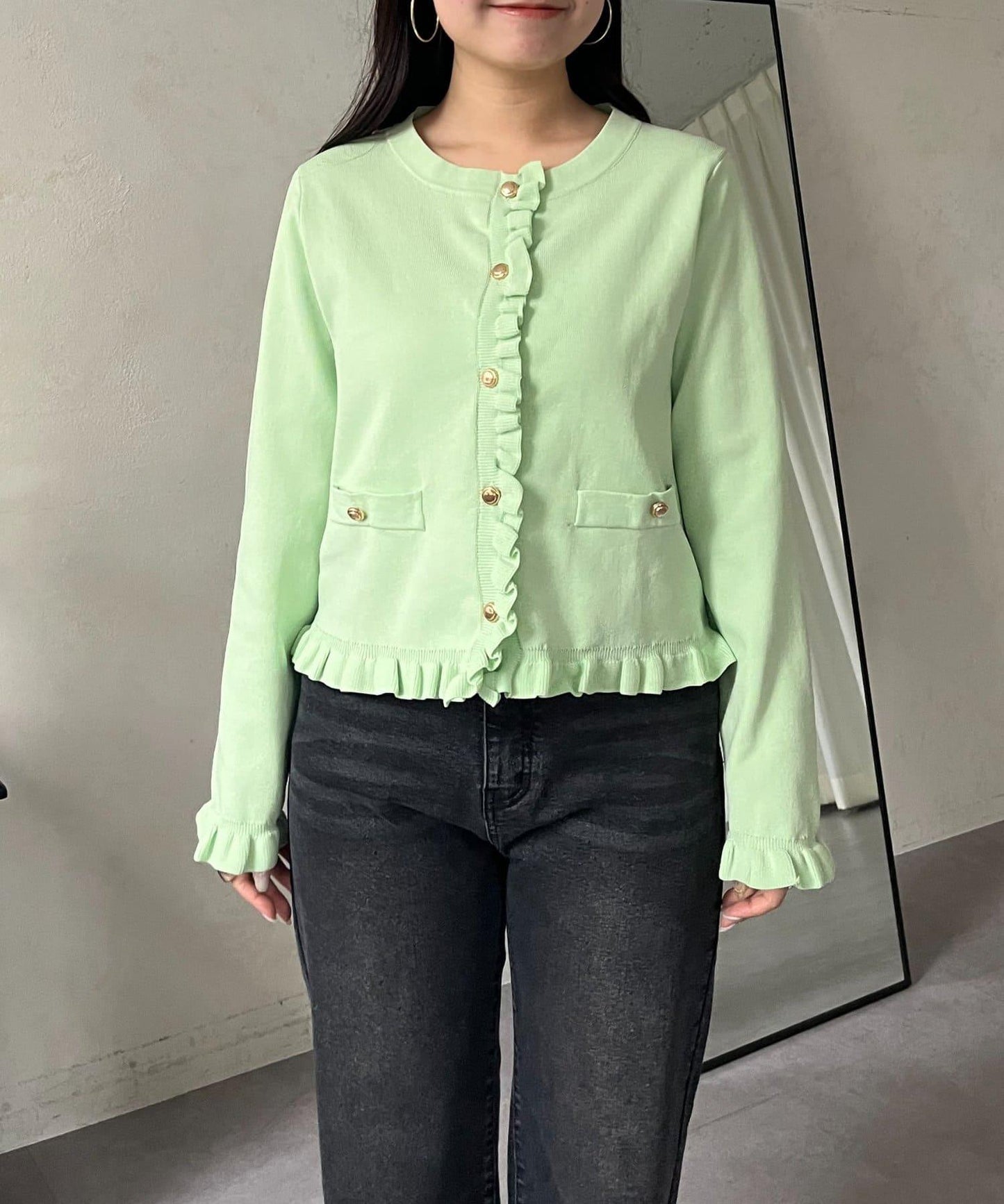 荷葉邊針織開衫