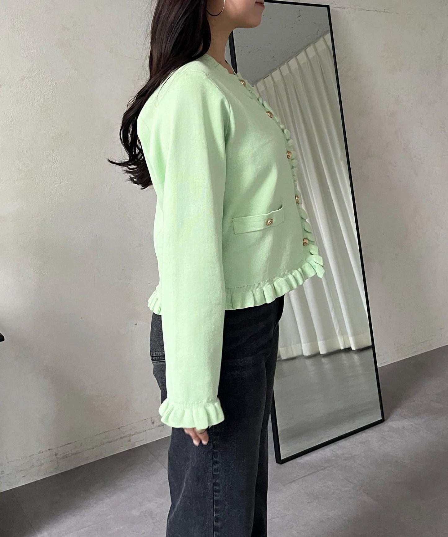 荷葉邊針織開衫