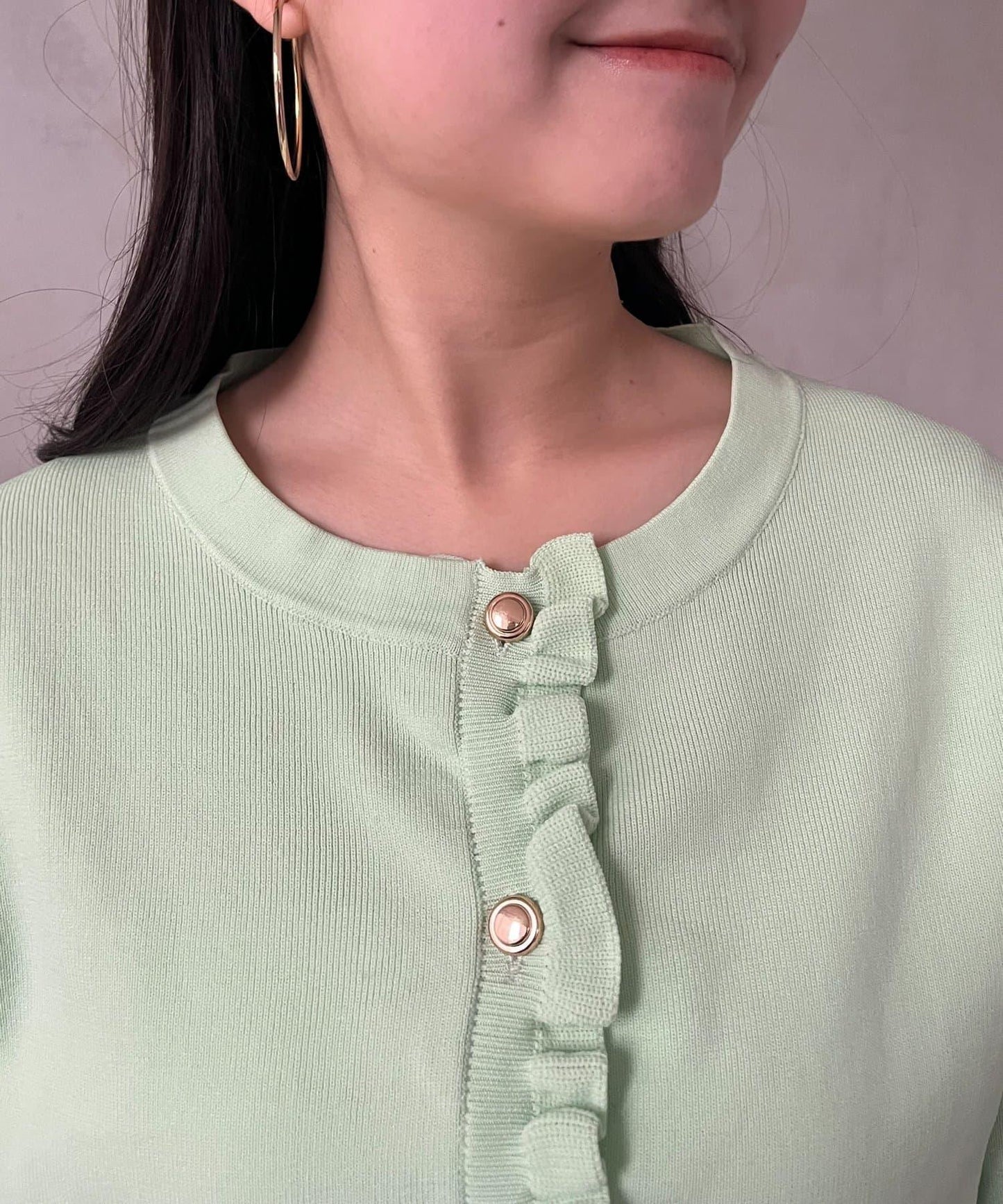 荷葉邊針織開衫