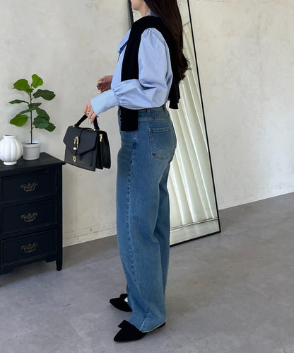 蓬袖 蝴蝶結領 女襯衫