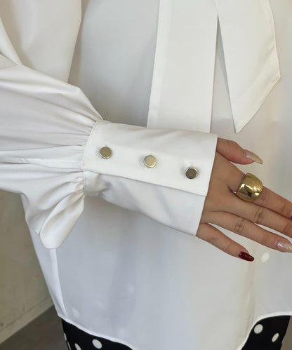 蓬袖 蝴蝶結領 女襯衫