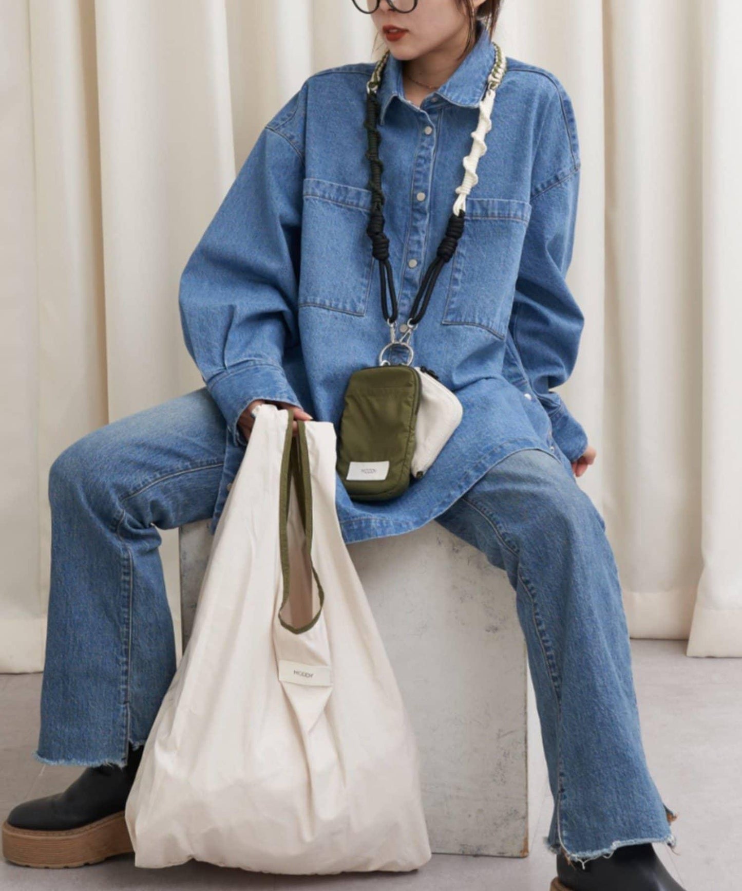 K《AIR》I企畫 多用設計 附環保袋 多功能單肩包