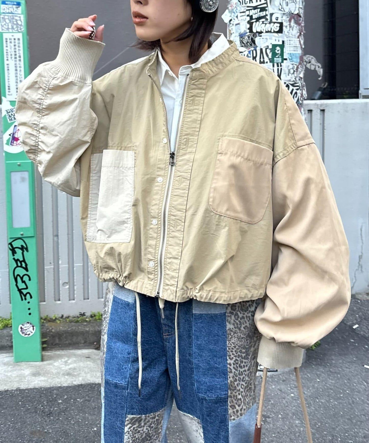 etsinta 改造風拉鍊襯衫夾克