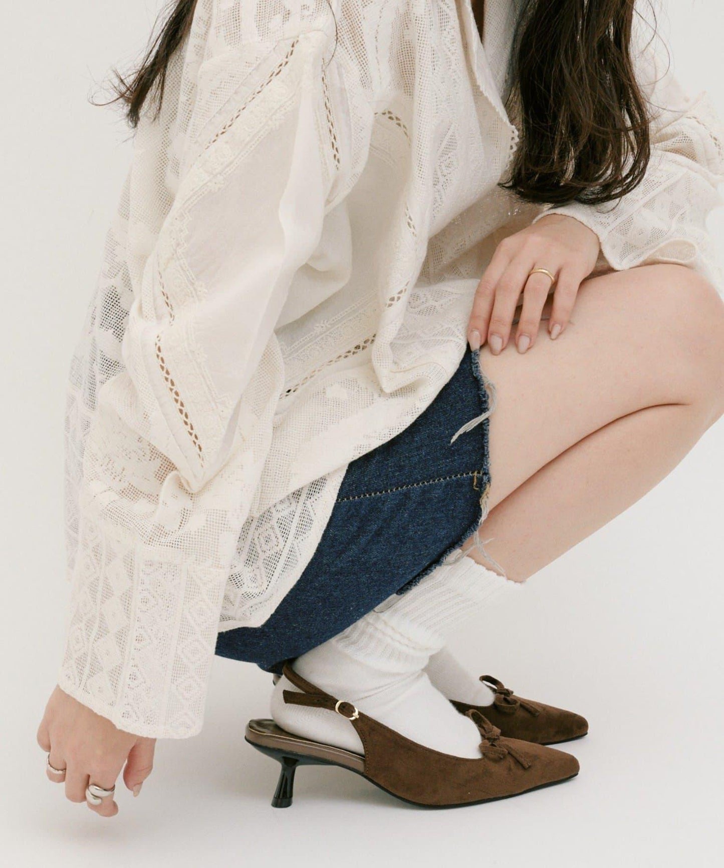 yomo企劃 蝴蝶結繫帶高跟鞋