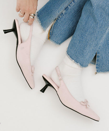 yomo企劃 蝴蝶結繫帶高跟鞋