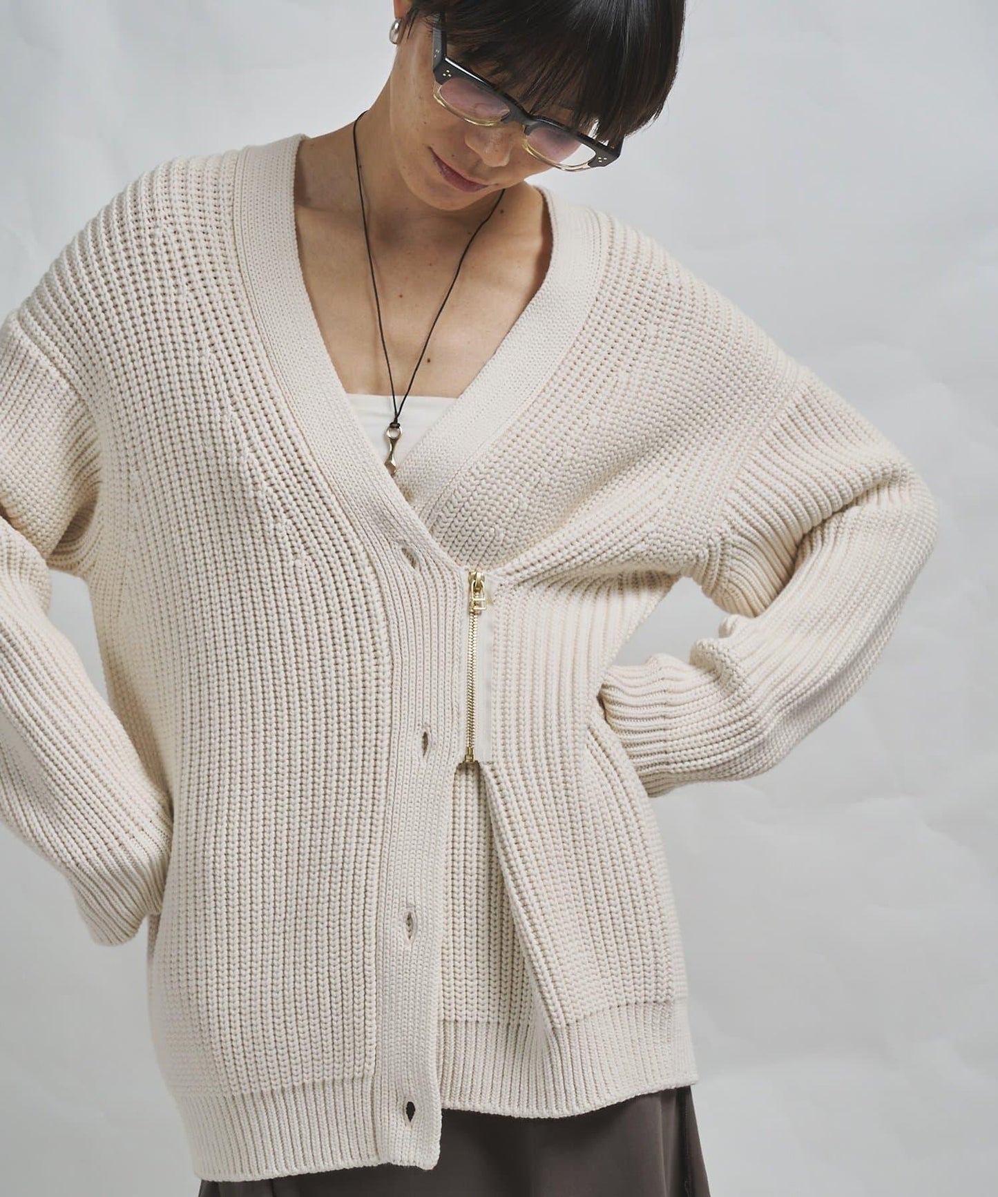 GEMINI 片畔紋針織開衫