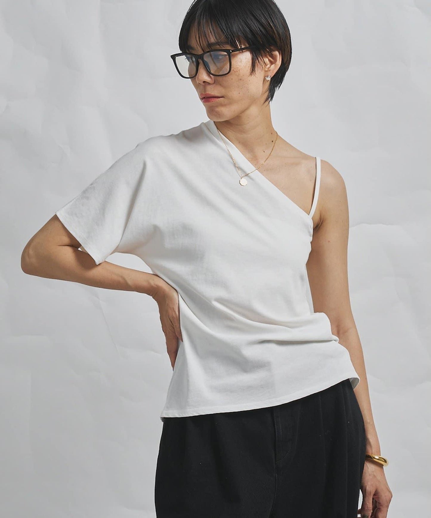 GEMINI 單肩設計 針織上衣