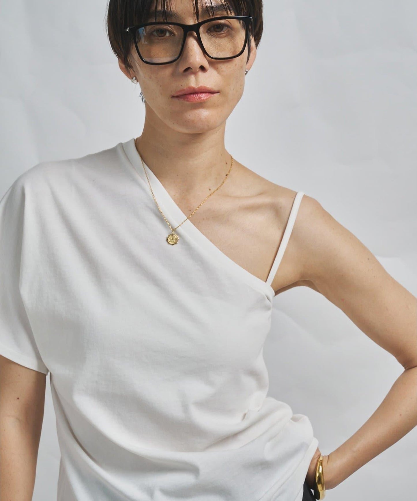 GEMINI 單肩設計 針織上衣