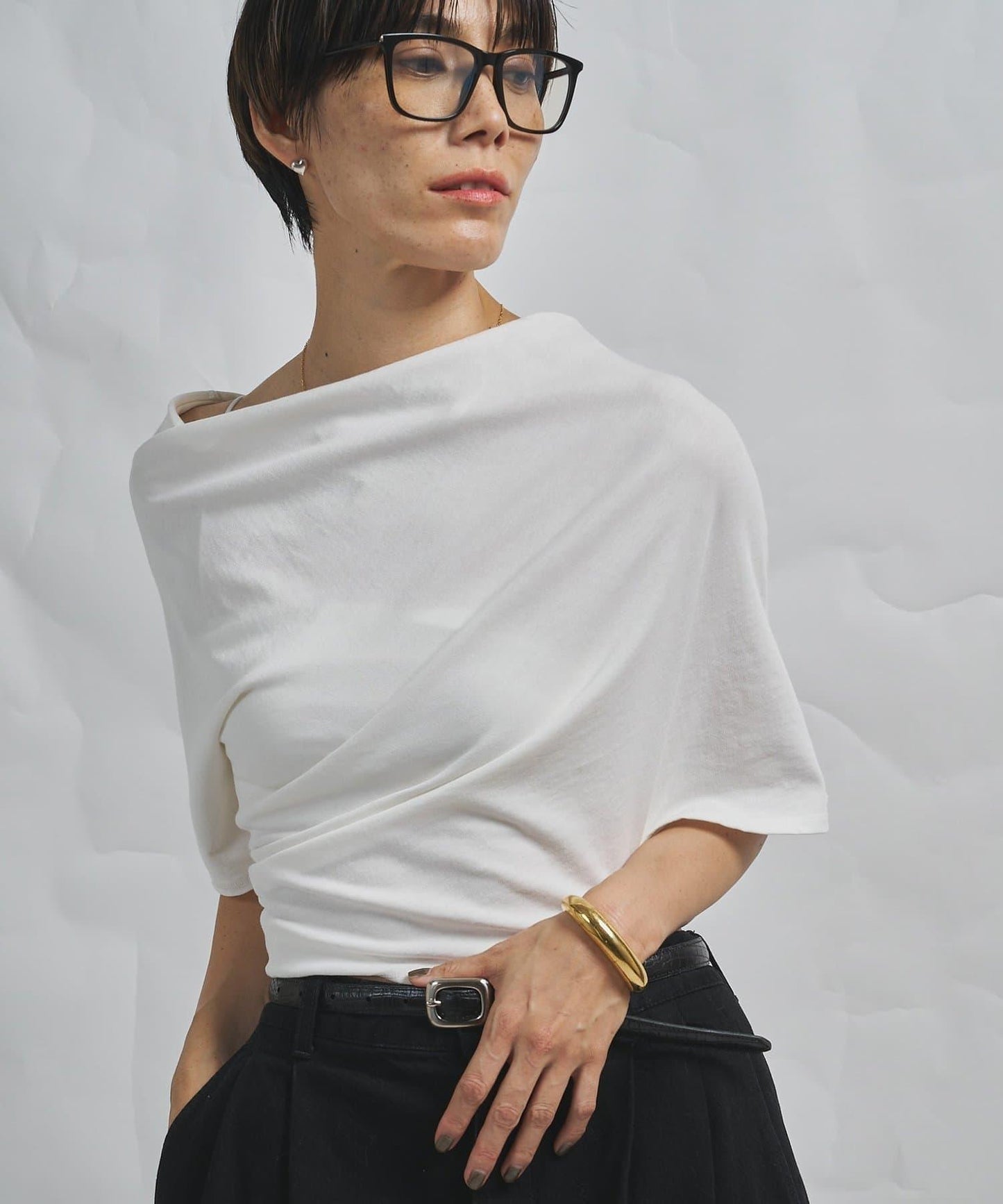 GEMINI 單肩設計 針織上衣