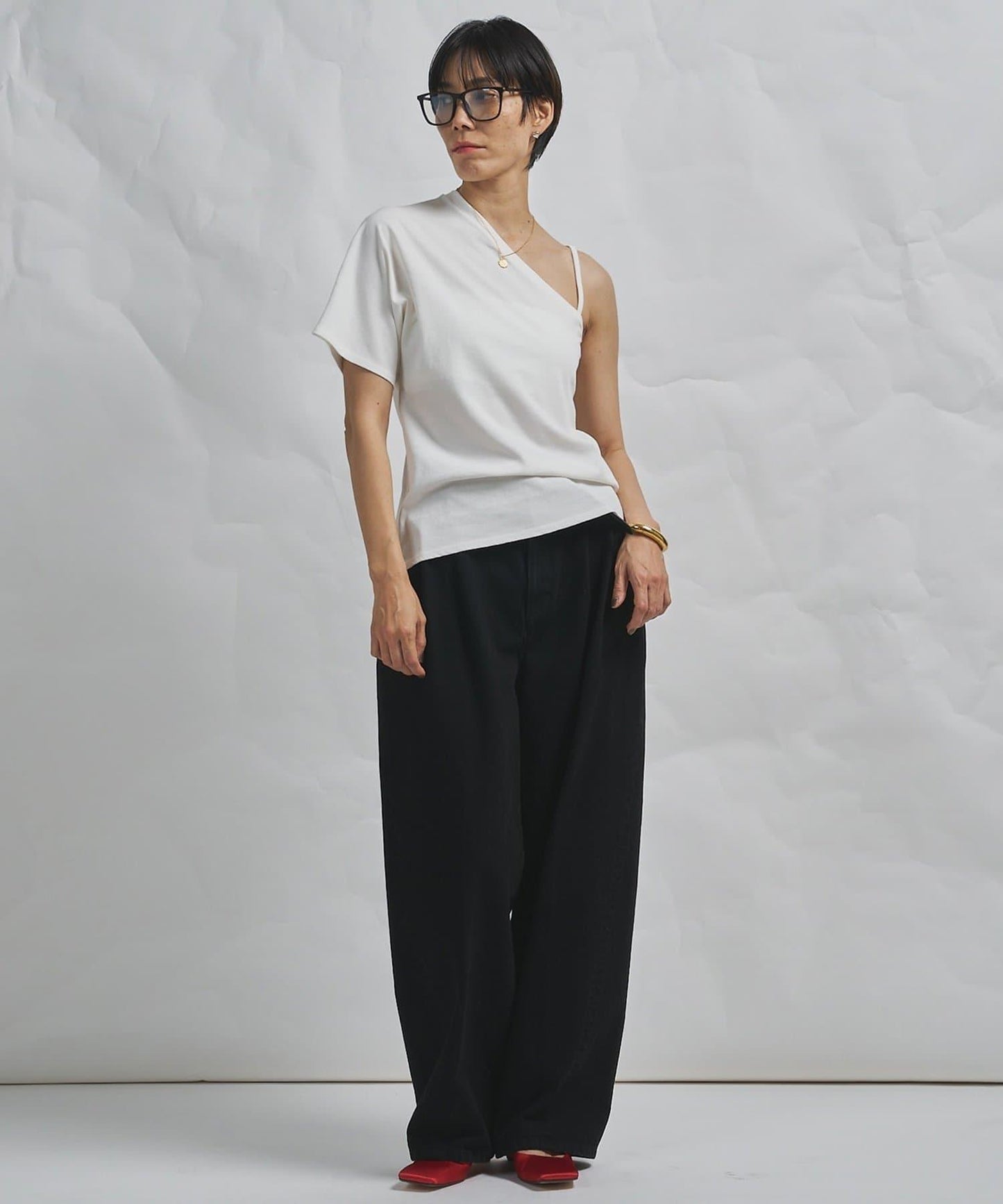 GEMINI 單肩設計 針織上衣